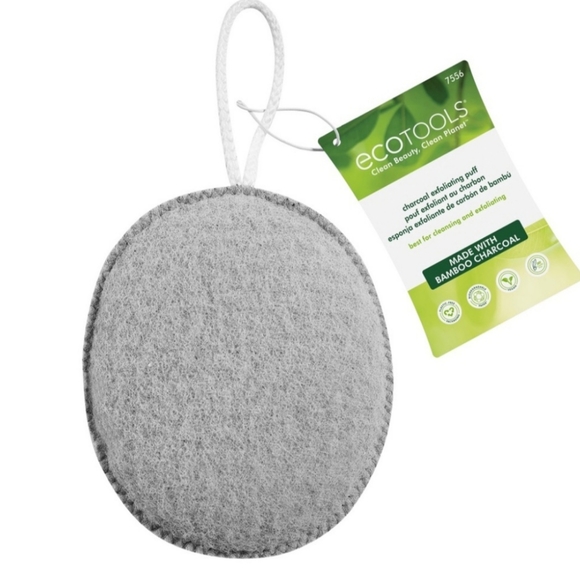 EcoTool Charcoal Exfoliating Puff Bath Sponge Pack of 6 - Picture 2 of 5